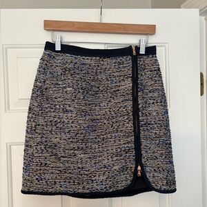 J. Crew Navy tween Satin-lined skirt